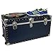 Seward Trunk Base Oversized Footlocker Trunk with Paper Lining, Interior Tray and Wheels, Navy Blue, 31-inch (SWD5531-61)