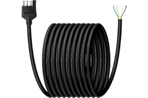 Billion wealth 18 AWG 10FT 4 Wire Trailer Wiring Harness Kit 4 Pin Flat Male 4 Way Trailer Plug Pure Copper 18 Gauge Heavy Duty Jacket Cable Extension Connector Plug with Dust Cover
