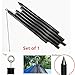 MU-MOON Adjustable Tent Tarp Canopy Pole Set of 1 for Camping Shelters and Awnings 6 Sections 7.6 feet Height Black Surface Durable Steel Rod