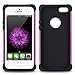 AGRIGLE Shock- Absorption / High Impact Resistant Hybrid Dual Layer Armor Defender Full Body Protective Cover Case For iPhone 5/5S/SE (Rose)