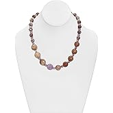 Gemstone Necklace Handmade One of a Kind Agate, Amethyst, Jasper and Mixed Gemstone Asymmetrical Necklace Art Jewelry