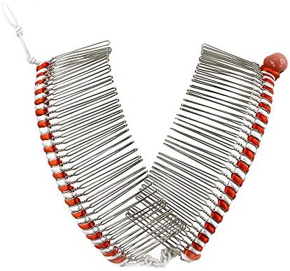 Stretch Banana Clip by HairZing - Double Comb for Thick, Curly, Kinky Hair - Put Your Hair Up in Seconds w/No Damage, Creases, or Pain (Candy Cane - Large, Large)