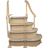 Confer Plastics Curve CCX-AG Drop in Above Ground Pool Step with Grey Treads - Base Step with Add-On