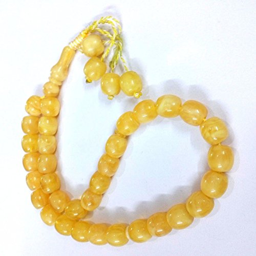 33 islamic yellow light veined color prayer beads tasbih, prayer …