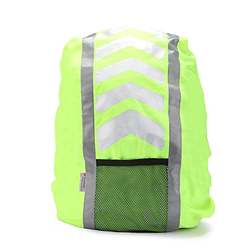 AYKRM Reflective High Hi Viz Rucksack Backpack Cover Cycling Running Waterproof Bag (Yellow, 20-40L)