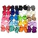 XIMA 5inch Big Hair Bows with Alligator Clips for Girls and Women Bows Clips (20pcs-With Alligator clip)