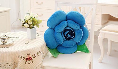 Atolo Plush Toys,roses Large Pillow Cushions,couples Leafy Flower Pillow,valentine's Day Gift (60cm, blue)