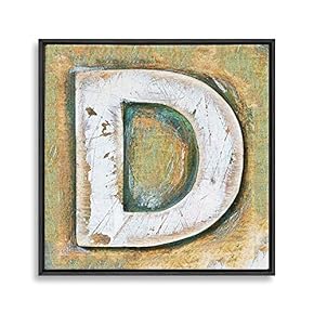 Framed Canvas Wall Art Alphabet Canvas Prints Home Artwork Decoration for Living Room,Bedroom - 16x16 inches