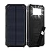 Solar Charger, Friengood 15000mAh Portable Solar Power Bank with Dual USB Output Ports, Solar Phone Charger External Battery Pack with 6 LED Flashlight Light for iPhone, iPad, Android and More - Black
