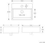 iBathUK Aventa Wall Hung Cloakroom Basin 39cm Square Ceramic Sink Gloss White view 3