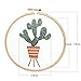 Unime Full Range of Embroidery Starter Kit with Partten, Cross Stitch Kit Including Embroidery Cloth with Color Pattern, Bamboo Embroidery Hoop, Color Threads, and Tools Kit (Dark Cactus)