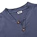 Men's Regular Fit Short Sleeve Henley T-Shirt Tee Classic Slub Henley T-Shirt with Button (L, Blue-1)
