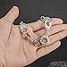 QSKS Silver Charm Handcuff Bracelet with Buckle for Men and Women,8.5''