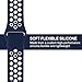 UMTELE Nike Series 2 Soft Silicone Replacement Sports Watch Strap with Ventilation Holes for Apple Watch, Medium/Large, Navy/White, 38mm