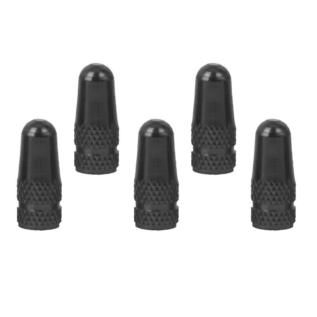 NAMVO 5pcs Bicycle Presta Wheel Rims Tyre Stem Air Valve Caps Dust Cover - Black