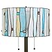 Serena D'italia Tiffany Style Lamps, Blue Contemporary Floor Lamp, Mosaic Stained Glass Lamp and Bronze Finish Base, Double Pull Chain (Blue, White, Yellow)
