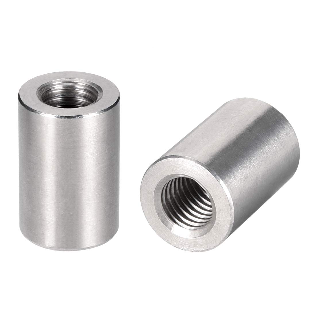 sourcing map Round Connector Nuts, M12x30mm Height Sleeve Rod bar Stud Nut Stainless Steel 304, Pack of 5