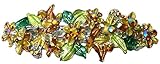 Crystal Flower Barrette with French Clip Clasp YY86800-1golden amber