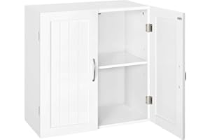 FullFurnique Bathroom Medicine Cabinet, 2 Doors Wall Mounted Storage Organizer, 3-Tier with Adjustable Shelf, Over Toilet Sto