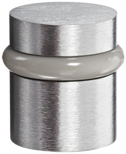 Rockwood 446.26D Brass Modern Style Universal Door Stop, #12 X 1-1/2" WS Fastener with Plastic Anchor and 12-24 x 1" FH MS Fastener with Lead Anchor, 1-1/4" Base Diameter, 1-1/2" Height, Satin Chrome Plated Finish