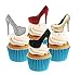 Sprinkles & Toppers Ltd Ladies Glamourous Shoes Collection Edible Stand Up Wafer Paper Cake Toppers - 12 pack (5 - 10 BUSINESS DAYS DELIVERY FROM UK)