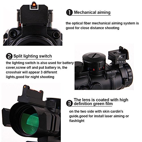 UUQ-Prism-4x32-RedGreenBlue-Triple-Illuminated-Rapid-Range-Reticle-Rifle-Scope-W-Top-Fiber-Optic-Sight-and-Weaver-Slots-12-Month-Warranty