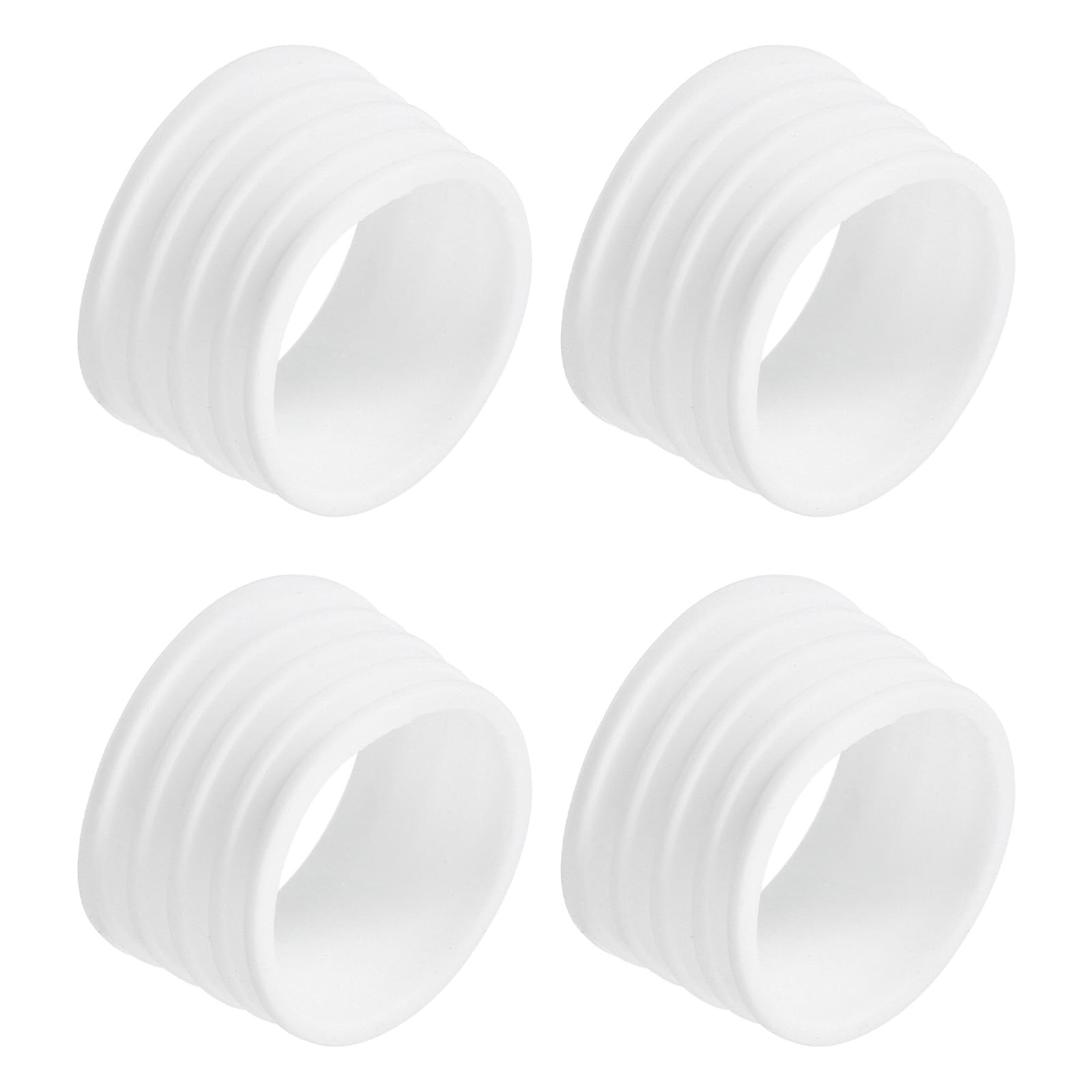 M METERXITY 4 Pack Badminton Racket Handle Grip Ring - Rubber Anti-Slip Fix Ring Grip Band, Apply to Badminton Tennis Rackets/Handles (White)