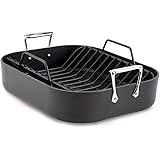 All-Clad HA1 Hard Anodized Nonstick Roaster and Nonstick Rack 13x16 Inch Oven Broiler Safe 500F Roaster Pan, Pots and Pans, C