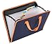 Snail&Hawk Fabric Accordion Expanding File Folder with Handle, 13 Pockets Accordian File Organizer, Zipper Closure,A4/Letter Size,Dark Blue