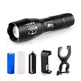 Small Rechargeable Torch, LEDNut 700 lumens Powerful Compact Tactical Flashlight Handheld LED Emergency Safety flashlight with 18650 Battery Bike Mount
