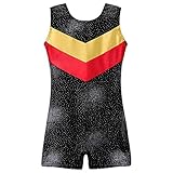 DAXIANG One-Piece Toddler Girls Gymnastics Leotard Shiny Double-V Dance Biketard For Girls 3-10 Years