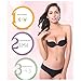 Huluwa Women Bra Reusable Self Adhesive Silicone Bra Invisible Push-up Bras, Ultra-thin Breathable, Deep V Gathers, Tighten Breast, No Trace, Black, D