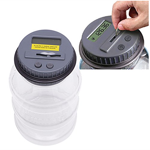 Feamos Automatic Counting Coin Piggy Bank Digital Electronic Saving Money Box Jar - Thumbnail 6