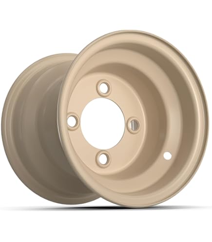 DWT Polished A5 Rolled Lip ATV Rear Wheels (Pair) – 9x8, 3+5 Offset, 4/110 – Fits Kawasaki KFX400/KFX450R