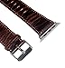 KADES Compatible for Apple Watch Band Genuine Leather Replacement Strap with Retro Crazy Horse Texture Compatible for Apple Watch Series 4 44mm & Series 3/2/1 42mm, Coffee