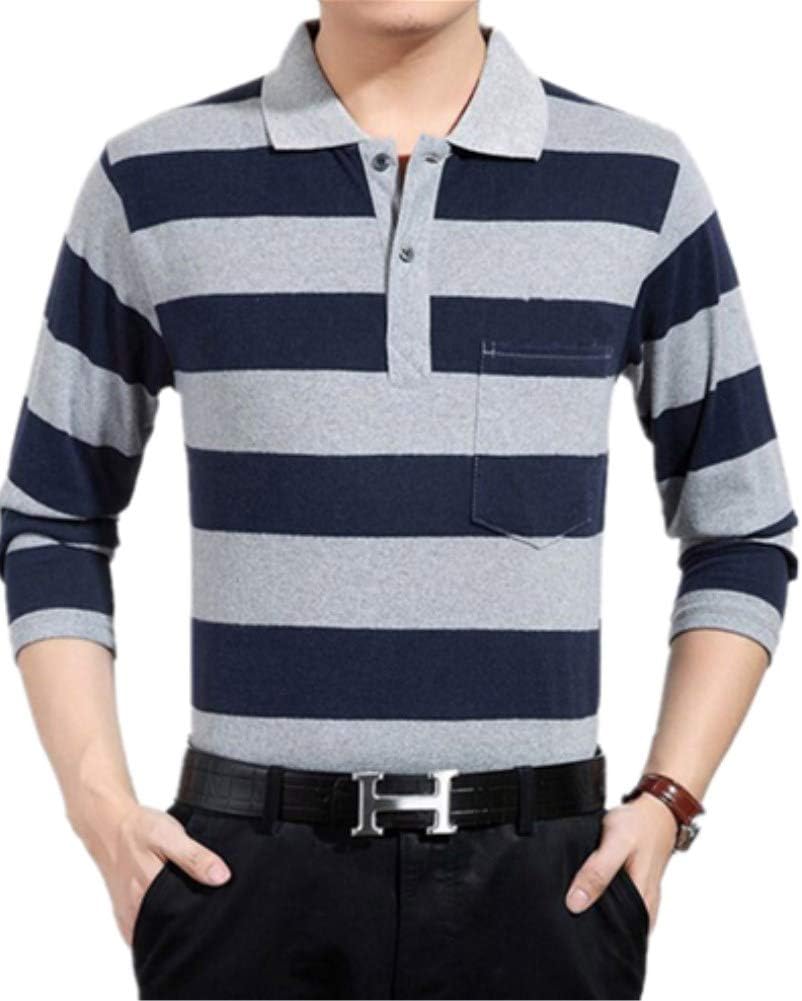 ZBSPORT Mens Business Work Cotton Polo T Shirt Long Sleeve Pique Casual Golf Top
