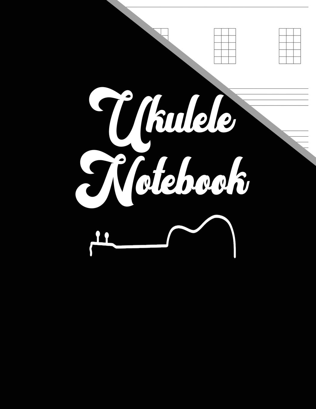 Ukulele Notebook: Simple Gray and Black Ukulele Blank Sheet Music 140 Pages of Tablature Notebook Paper for Composing Music