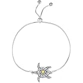 JBAERD Turtle Bracelet Sterling Silver Turquoise Sea Turtle Bracelet Cute Animal Jewelry Gifts for Women