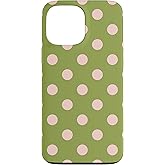 Aesthetic Coquette Light Pink and Green Polka Dot Case for iPhone 13 Pro Max