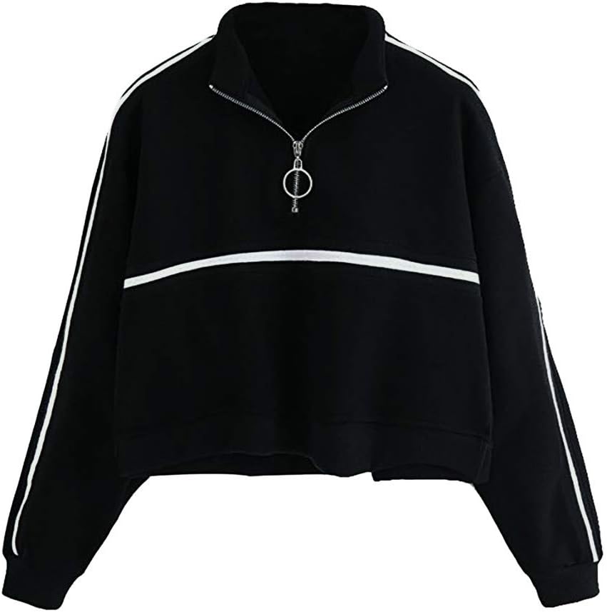 NEEDRA Women Hoodie for Women, Ladies Teenage Girls Ladies Splicing Stripe Pullover Sweatshirt Blouse Tops