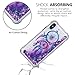 iPhone X Case, AS-Zeke Liquid Quicksand Bling Sparkle Design Crystal Clear Transparent Soft Flexible TPU Redouble Shockproof Full Protective Cover for iPhone X - Campanula Purple