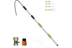 SISUPASSIE 28FT Reach Gutter Cleaning Tools from Ground, Telescopic Rain Gutter Cleaners Tool with Quick Connect Adapter and Bendable Wand