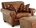 Steve Silver Company Silverado Chair with 2 Accent Pillows, Antique Nailhead Trim, Top-Grain Leather, Living Room, Game Room, Armrest, 41