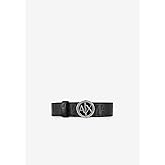 Armani Exchange womens All-over Print Round Buckle Logo Belt