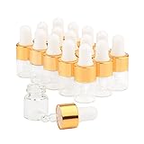 15Pcs Glass Essential Oil Dropper Bottles Clear