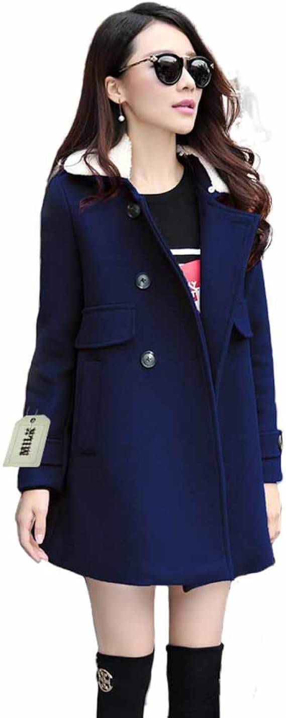 Amazon Co Jp ミルク Milk コート ジャケット Pコート ウール ボタン 襟 ダブルブレスト 全4色 Xl ネイビー 服 ファッション小物