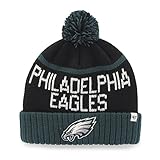 NFL Philadelphia Eagles '47 Linesman Cuff Knit Beanie with Pom, One Size, Black