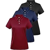 Ullnoy Women Soft Polo Shirts Short Sleeve Dry Fit Golf Shirt for Women Moisture Wicking Athletic Polo Tee Pack