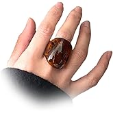 GIGB PBDK Chunky Vintage Resin Ring for Women,Aesthetic Y2k Thick Dome Acrylic Statement Finger Joint Ring,Fashion Prom Costume Accessories Jewelry Gift