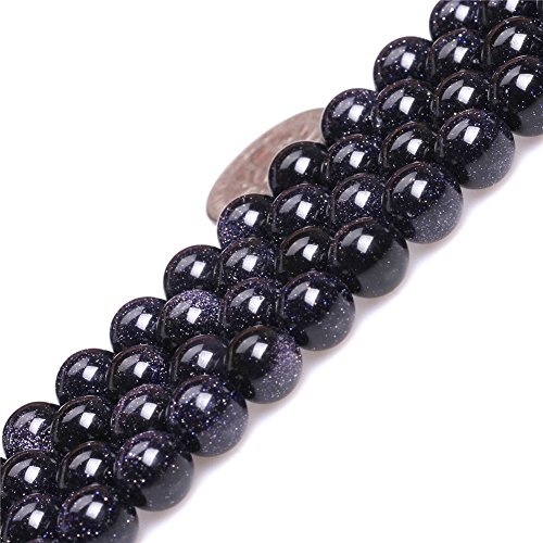 5mm Natural Blue Sandstone Beads Round Gemstone Loose Beads for Jewelry Making (78-80pcs/strand)